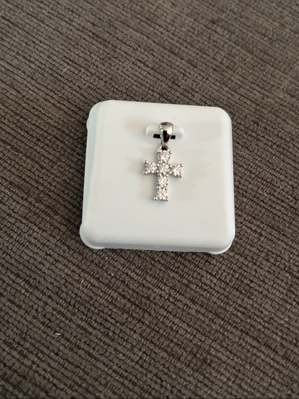 Silver Crystal Cross Pendant Necklace - Sparkling Silver Cross